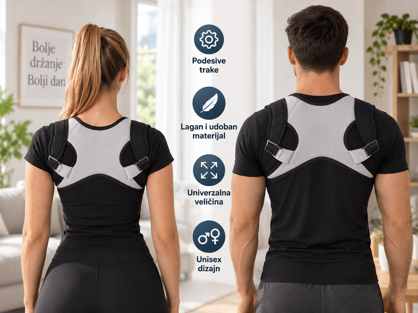Brace Plus korektor držanja – unisex, univerzalna veličina 2