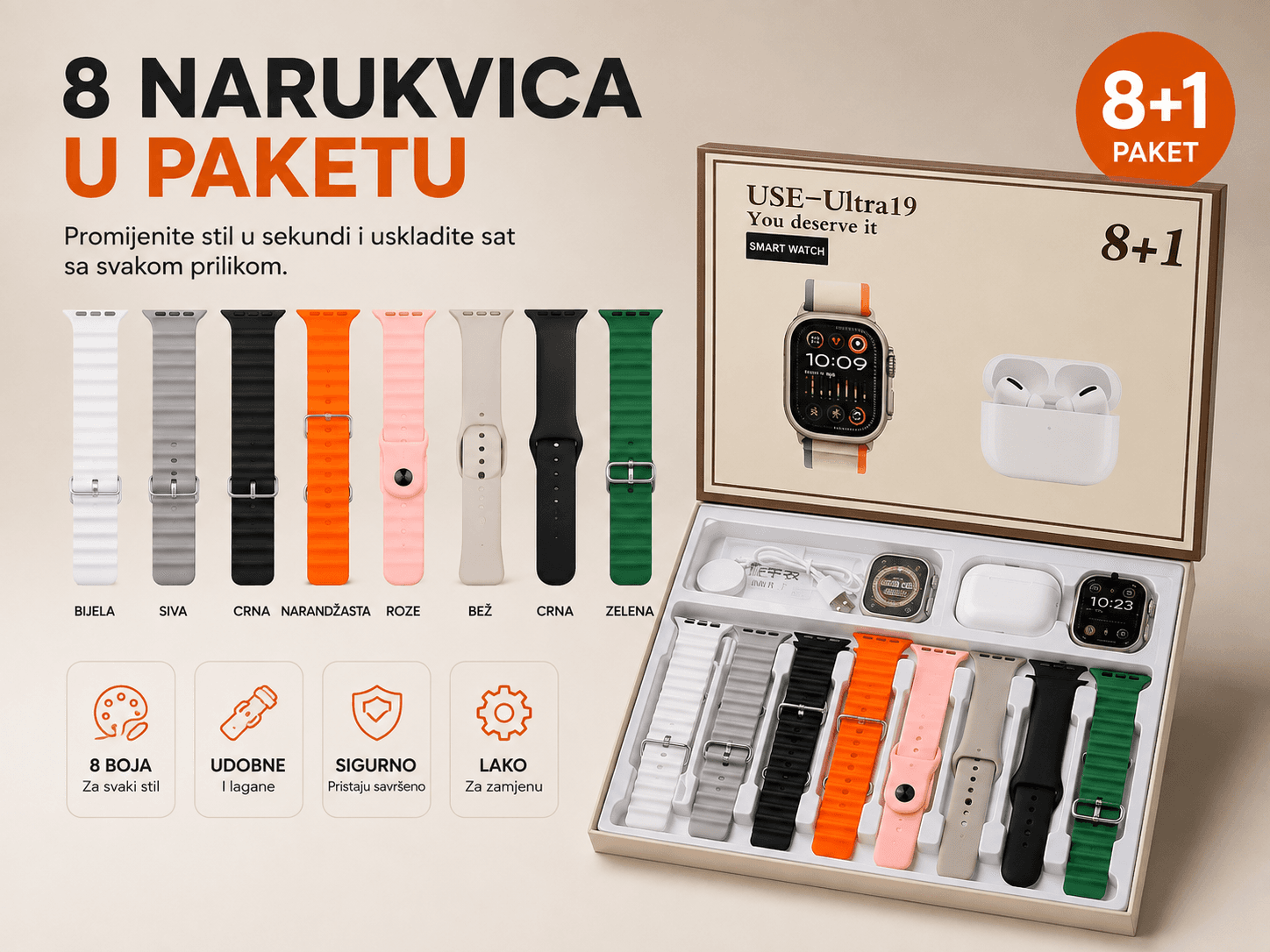 USE Ultra 19 Pametni Sat + Slušalice 4