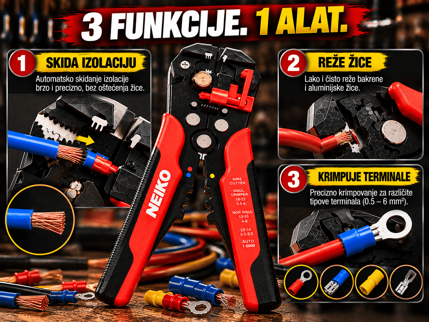 3-u-1 Automatska kliješta za žice 4
