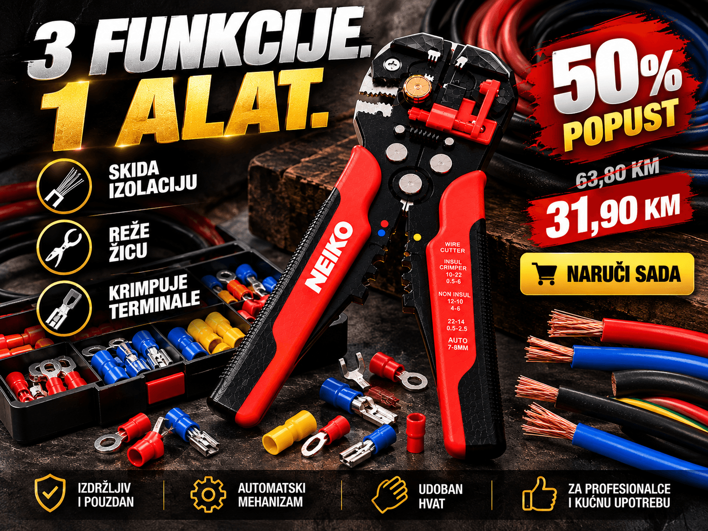 💪 Čvrsta konstrukcija i ergonomske ručke