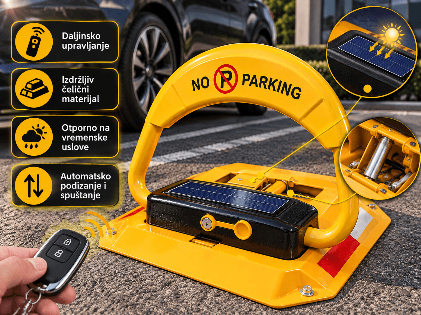 Automatska/motorizovana brava za parking mjesto sa daljinskim upravljačem 3