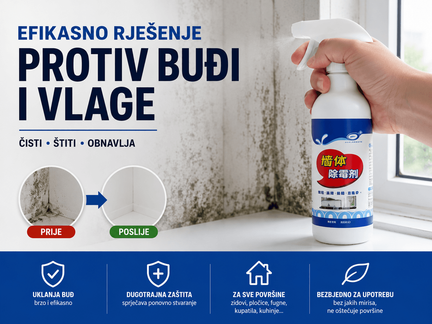 Sprej za otklanjanje buđi