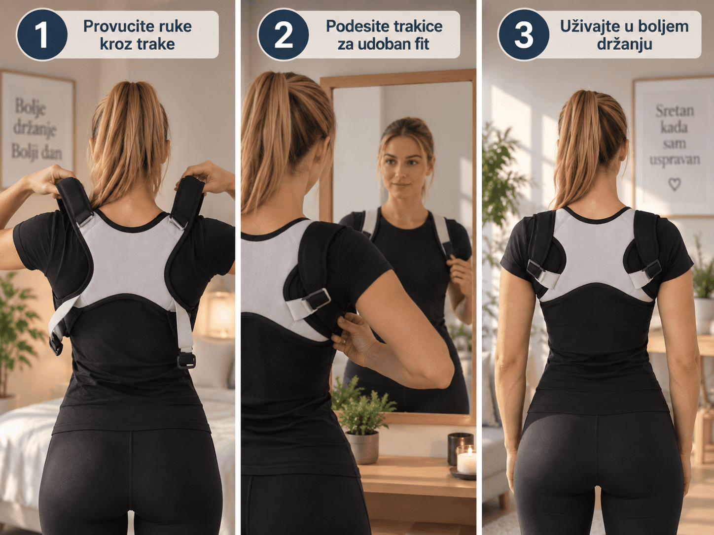 Brace Plus korektor držanja – unisex, univerzalna veličina 3